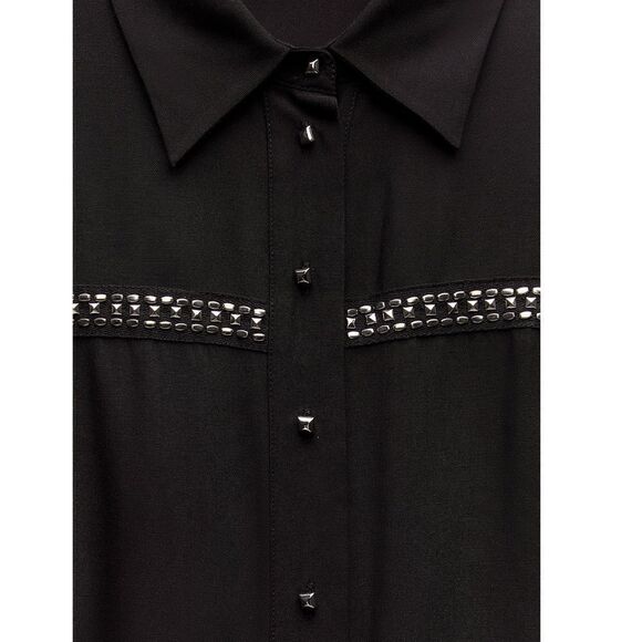 NWT Zara Studded Belted Mini Dress Sz XS - Picture 5 of 9